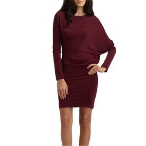 EUC BCBGMaxAzria Deep Purple Asymmetrical Dress Drapes and Hugs the Best Way!